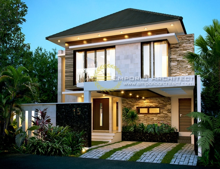 Desain Rumah 2 Lantai Style Modern Tropis Jasa Arsitek
