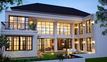 desain rumah mewah dan luas 2 lantai style classic tropis