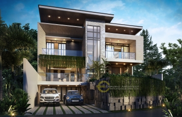 desain rumah mewah dan unik style modern tropis di jakarta
