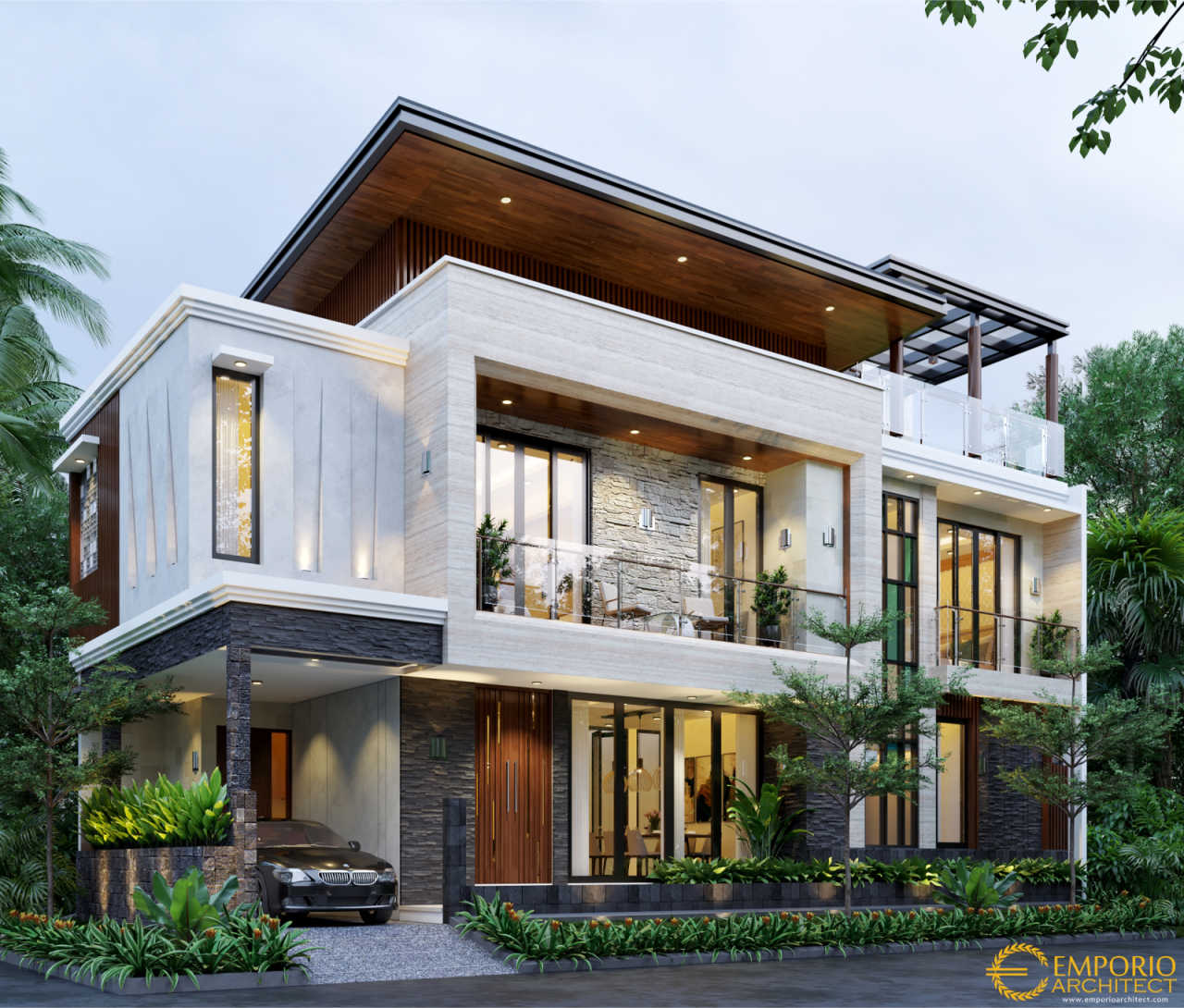 42 Desain rumah mewah modern 3 lantai