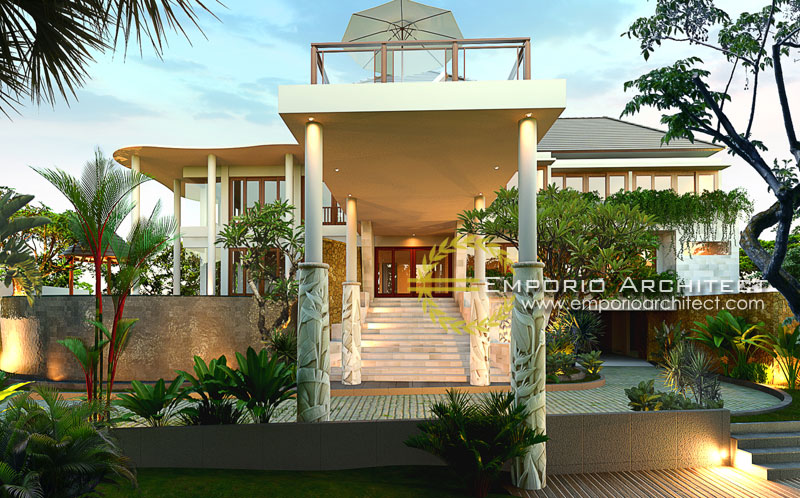 Desain Rumah Mewah Berkarakter Villa