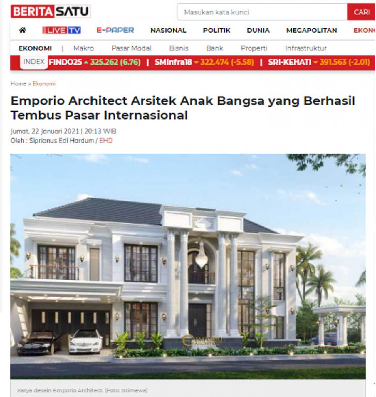 Ulasan Media BERITASATU.com - Emporio Architect, Arsitek Anak Bangsa yang berhasil Tembus Pasar Internasional Ulasan Media BERITASATU.com - Emporio Architect, Arsitek Anak Bangsa yang berhasil Tembus Pasar Internasional