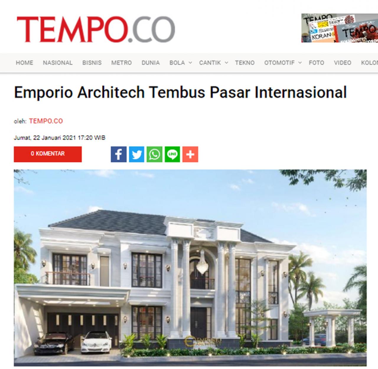 Ulasan Media TEMPO.co - Emporio Architect Tembus Pasar Internasional Ulasan Media TEMPO.co - Emporio Architect Tembus Pasar Internasional