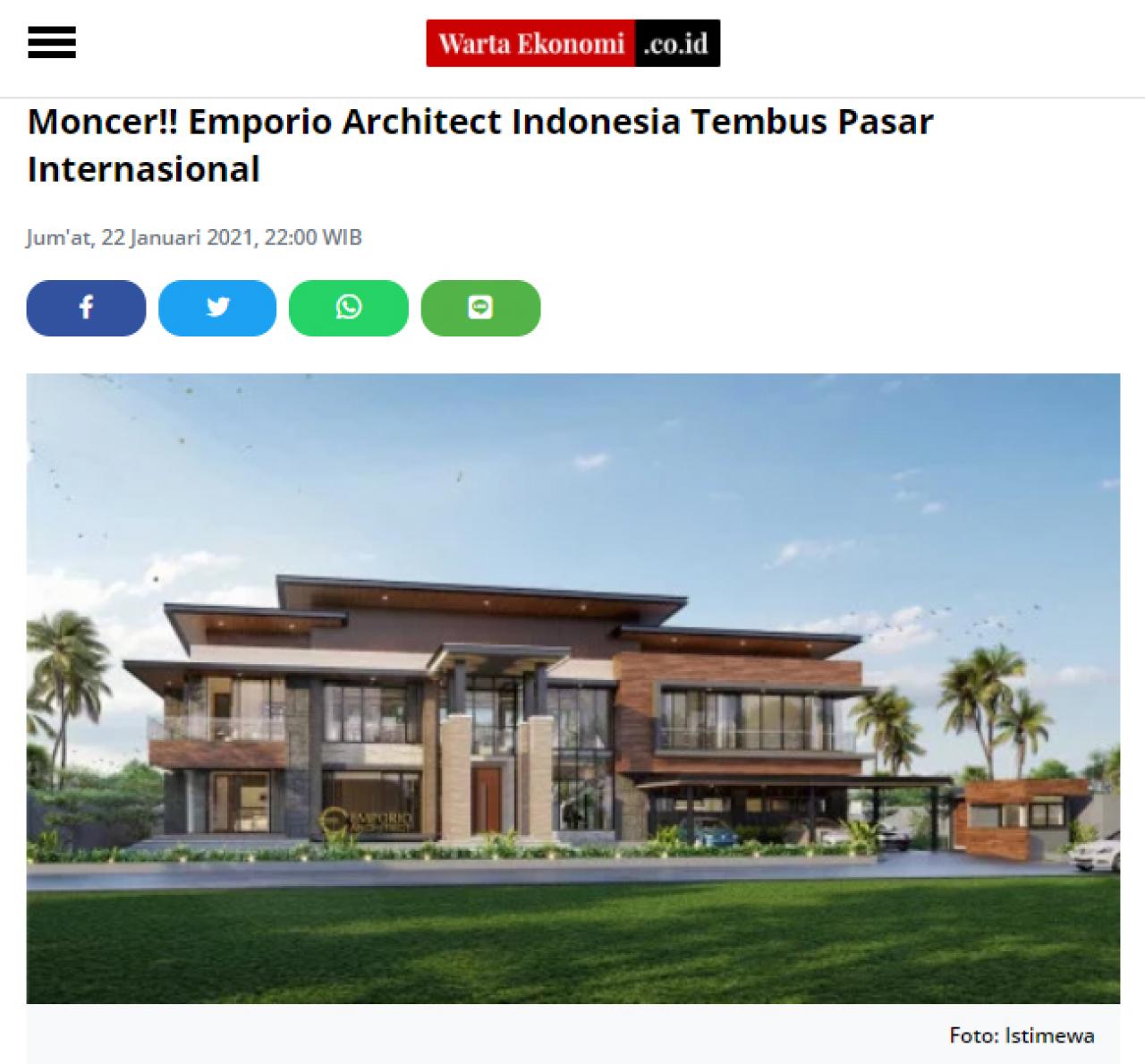 Ulasan Media WartaEkonomi.co.id - Moncer!! Emporio Architect Indonesia Tembus Pasar Internasional Ulasan Media WartaEkonomi.co.id - Moncer!! Emporio Architect Indonesia Tembus Pasar Internasional