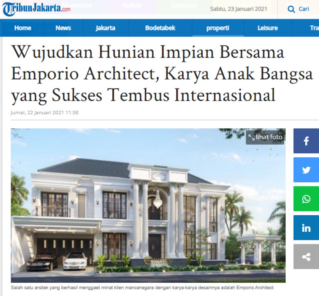 Ulasan Media TribunJakarta.com - Wujudkan Hunian Impian Bersama Emporio Architect, Karya Anak Bangsa yang Sukses Tembus Internasional Ulasan Media TribunJakarta.com - Wujudkan Hunian Impian Bersama Emporio Architect, Karya Anak Bangsa yang Sukses Tembus Internasional