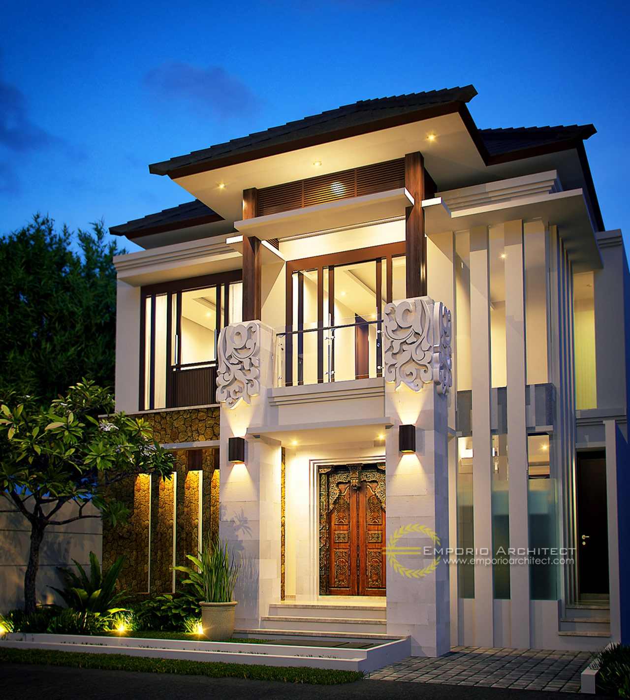 10 Desain Rumah 2 Dan 3 Lantai Terbaik Style Villa Bali ...