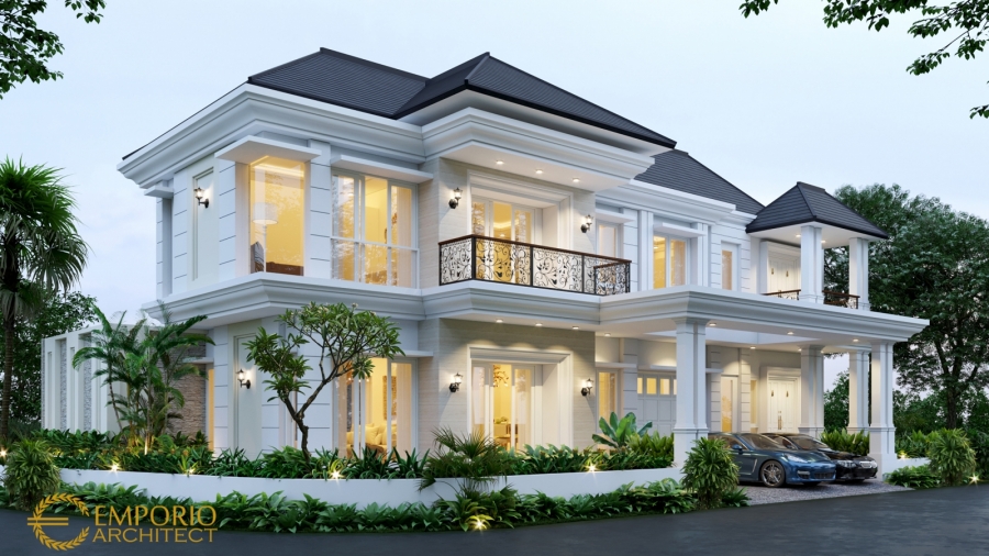 10 Desain  Rumah  Classic Tropis 2  Lantai  Terbaik  Pilihan 