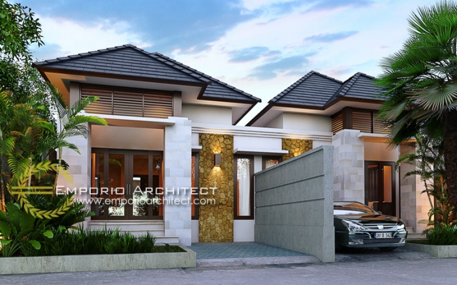 Desain Rumah 1 Lantai Style Villa Bali Tropis Jasa Arsitek