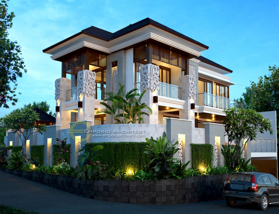 Desain Rumah 2 Lantai Berpilar Style Bali