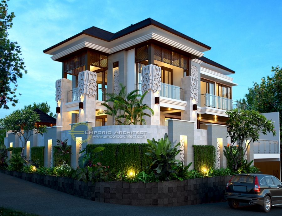 Desain Rumah 2 Lantai Berpilar Style Bali