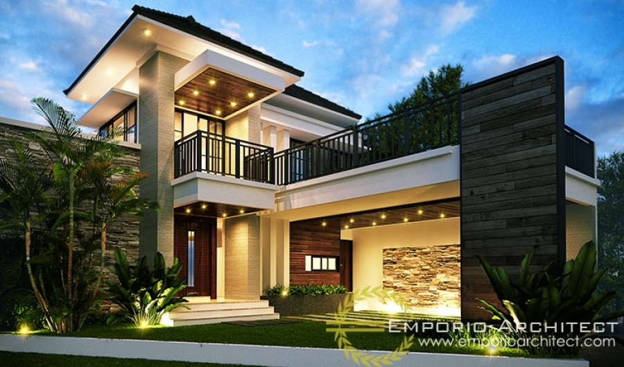  Desain  Rumah  2  Lantai  Style Modern Tropis