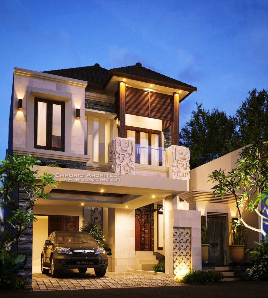 Desain Rumah Mewah Style Villa Bali Modern di Jakarta Jasa Arsitek