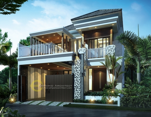 Desain Rumah 2 dan 3 Lantai Terbaik Villa Bali Tropis Lebar 10 m 6 Desain Rumah 2 dan 3 Lantai Terbaik Villa Bali Tropis Lebar 10 m 6