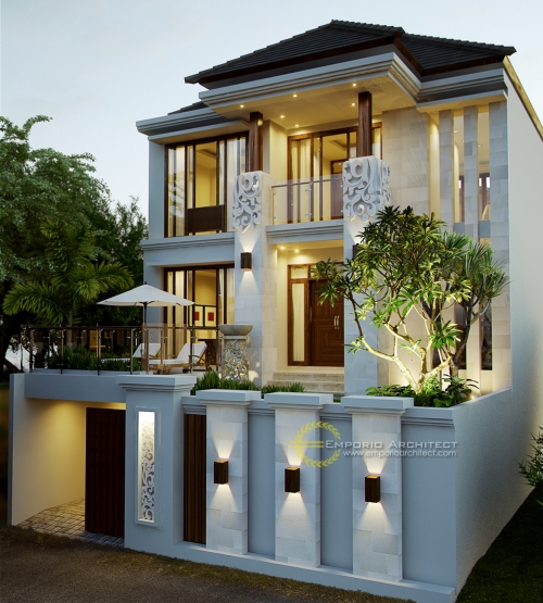 Desain Rumah 2 dan 3 Lantai Terbaik Villa Bali Tropis Lebar 10 m 5 Desain Rumah 2 dan 3 Lantai Terbaik Villa Bali Tropis Lebar 10 m 5
