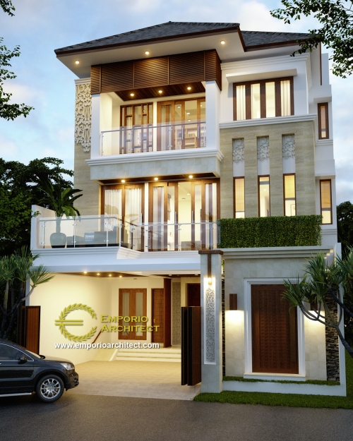 Desain Rumah 2 dan 3 Lantai Terbaik Villa Bali Tropis Lebar 10 m 4 Desain Rumah 2 dan 3 Lantai Terbaik Villa Bali Tropis Lebar 10 m 4