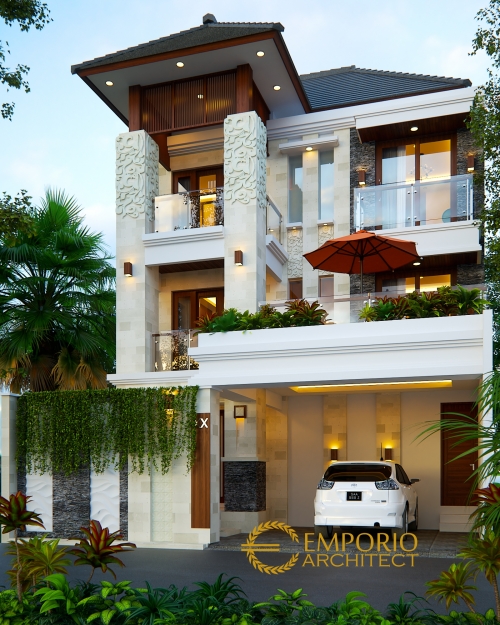 Desain Rumah 2 dan 3 Lantai Terbaik Villa Bali Tropis Lebar 10 m 1 Desain Rumah 2 dan 3 Lantai Terbaik Villa Bali Tropis Lebar 10 m 1