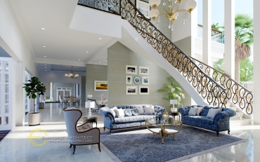 Desain Rumah Mewah 2 Lantai Style Classic Tropis di Jakarta 3