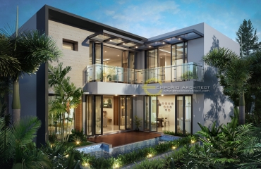 Desain Rumah Mewah dan Unik Style Modern Tropis di Jakarta