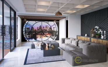 Desain Rumah Mewah dengan Atap Unik di Jakarta 14