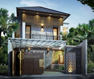 Desain Rumah Mewah dengan Carpot Unik di Jakarta