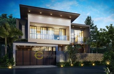 Desain Rumah Mewah Modern Tropis 2 Lantai di Jakarta 7