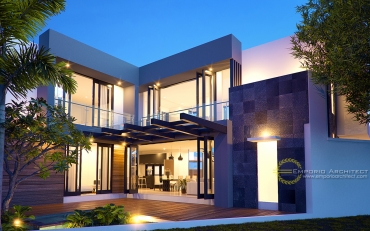 Desain Rumah Unik Style Modern Tropis Karya Emporio Architect 1