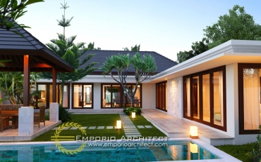 Desain Villa 1 Lantai Bergaya Bali Tropis 4