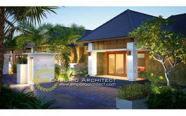 Desain Villa 1 Lantai Bergaya Bali Tropis 2