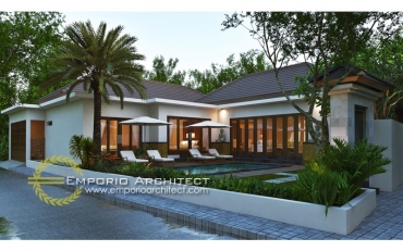 Desain Villa 1 Lantai Bergaya Bali Tropis 1