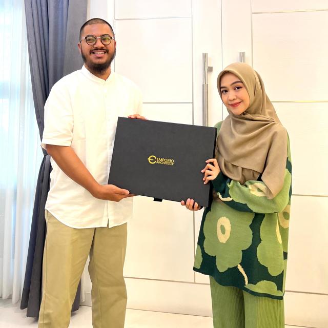 Handover of Architectural Drawings to Client Mrs. Ria Ricis in Jakarta