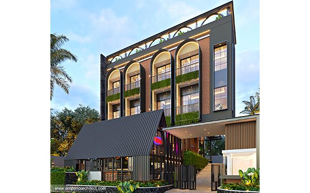 Mrs. PKY 1399 Modern Hotel and Cafe 4 Floors Design - Madiun, Jawa Timur