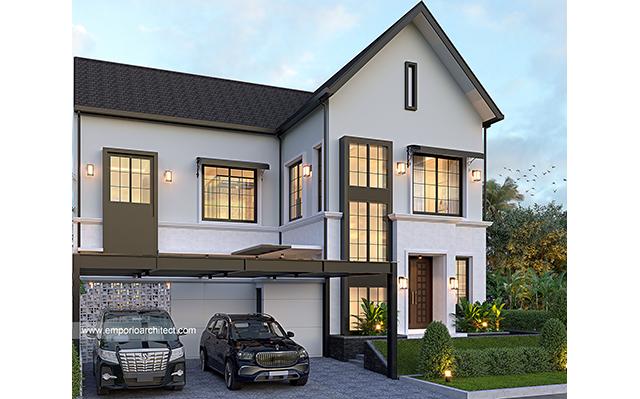 Desain Rumah American Klasik 2 Lantai Bapak Ferdinand di  BSD, Tangerang Selatan