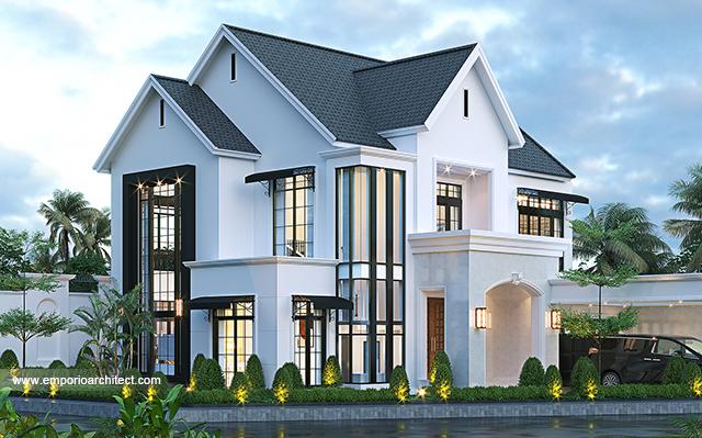 Mrs. ATR 1298 American Classic House 2 Floors Design - Pekanbaru, Riau