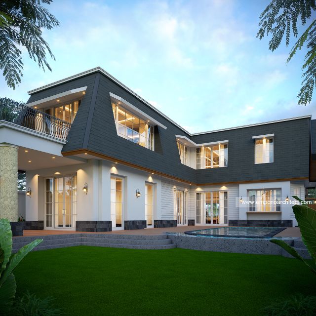 Mrs. DN American Classic House 2 Floors Design - Malang