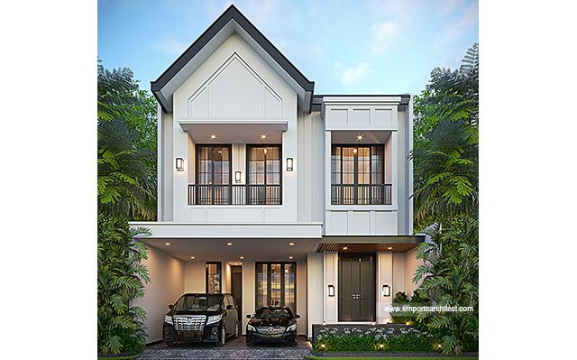 Desain Rumah American Style 2 Lantai Ibu IDH 2157 di  Bekasi