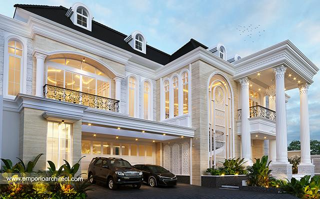 Desain Rumah Classic 2 Lantai Ibu Lita di  Cibubur, Jakarta Timur