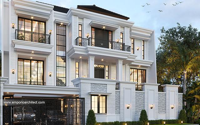 Desain Rumah Classic 3 Lantai Bapak DDK 1043 di  Jakarta Selatan
