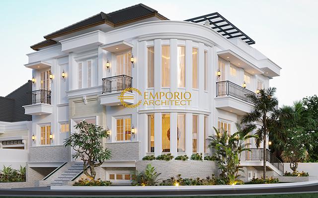 Desain Rumah Classic 3 Lantai Ibu Icha di  Tangerang, Banten
