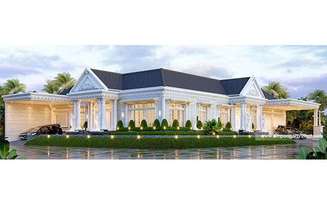 Desain Rumah Klasik 1.5 Lantai Bapak Albert di  Surabaya