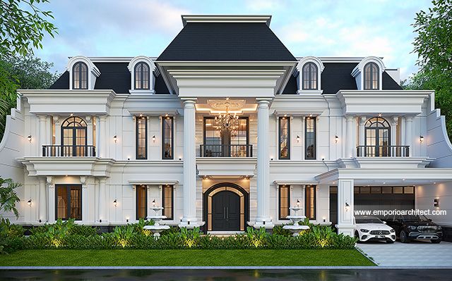 Desain Rumah Klasik 2 Lantai Bapak MTN 2144 di  BSD, Tangerang Selatan