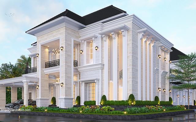Desain Rumah Klasik 2 Lantai Bapak Amin dan Ibu Lilis di  Medan