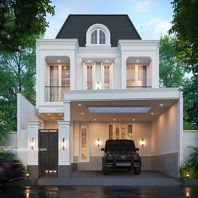 Desain Rumah Klasik 2 Lantai Bapak ASD di  Depok