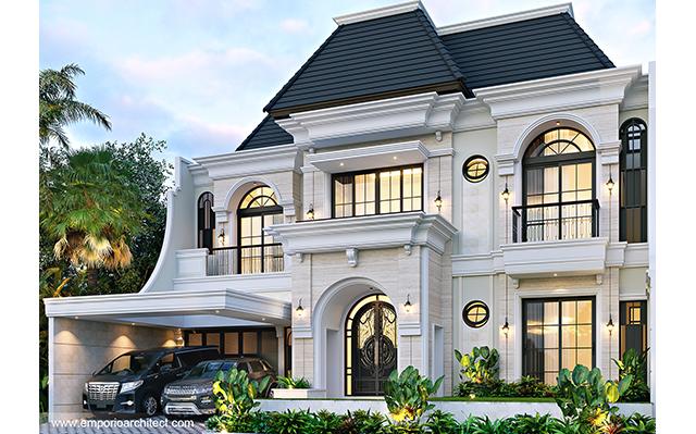 Desain Rumah Klasik 2 Lantai Ibu Anggi di  Cipinang Indah, Jakarta Timur