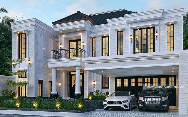 Desain Rumah Klasik 2 Lantai Ibu JLY di  Surabaya