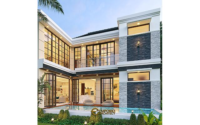 Desain Rumah Klasik 2 Lantai Ibu Yusdiana di  Bandung, Jawa Barat