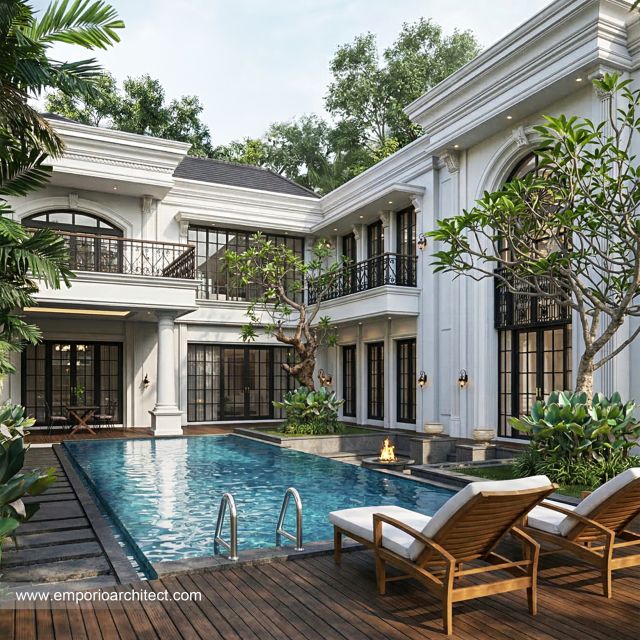 Desain Rumah Klasik 2 Lantai Bapak SD di  Tasikmalaya, Jawa Barat