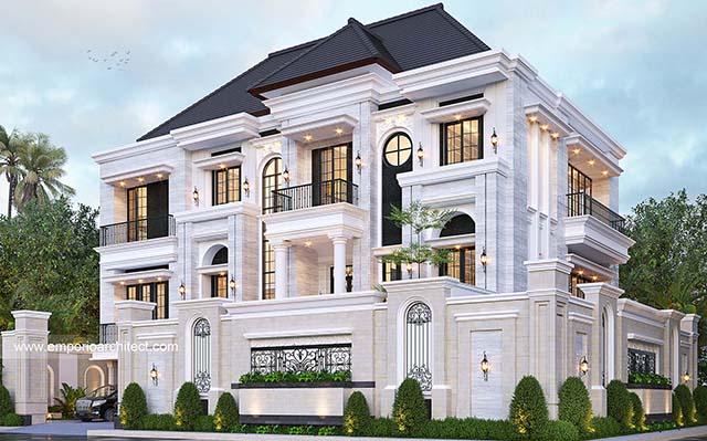 Desain Rumah Klasik 2.5 Lantai Ibu VTI 1386 di  Jakarta