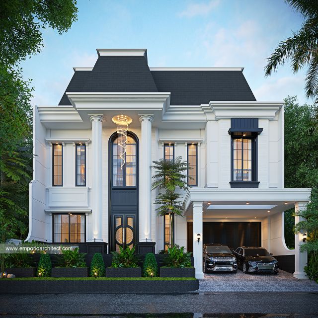Desain Rumah Klasik 3 Lantai Ibu YBL di  Jagakarsa, Jakarta Selatan