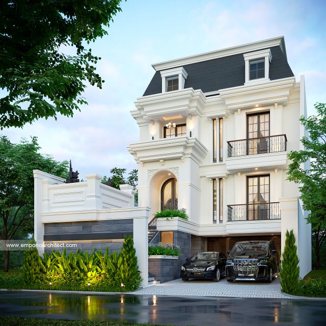 Desain Rumah Klasik 3 Lantai Bapak BNY di  Denpasar, Bali