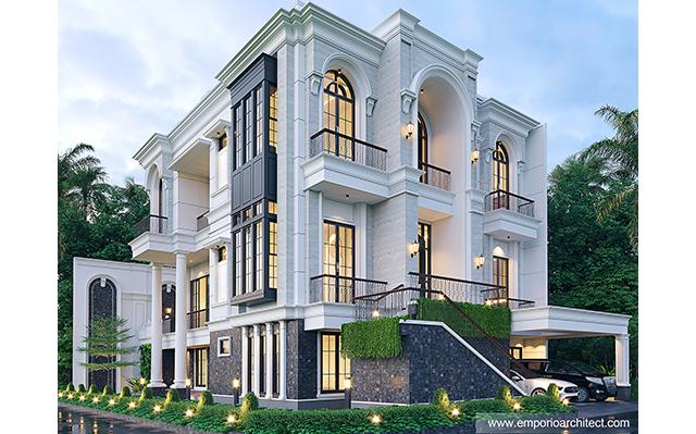 Desain Rumah Klasik 3 Lantai Bapak WWN 1364 di  BSD, Tangerang Selatan